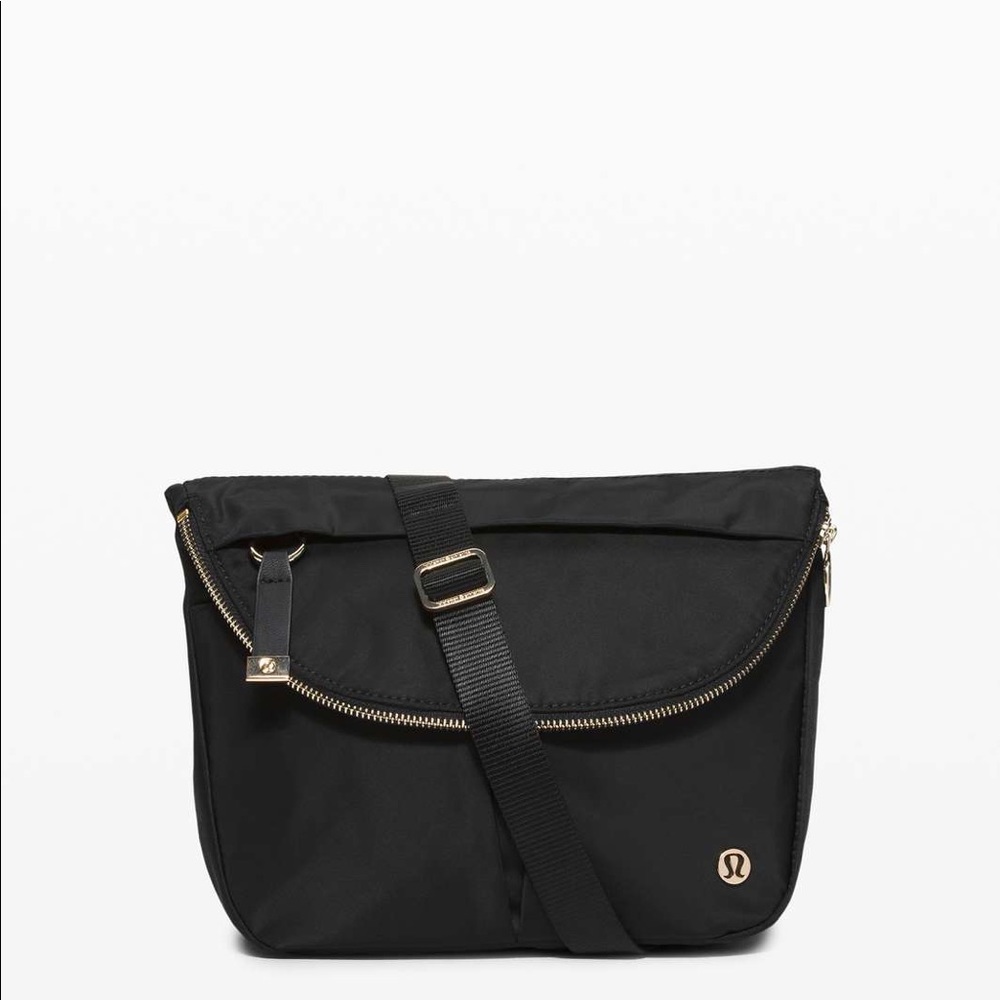 Brand New Lululemon All Night Festival Black/Gold Crossbody Bag